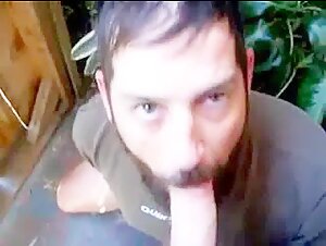 Bearded Daddy Blowjob by the Roadside