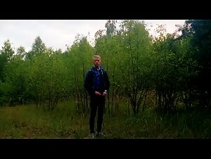 Outdoor Twink Peeing in the Woods
