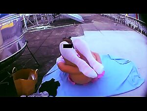 Asian Crossdresser Masturbates Outdoors